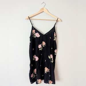 Free People Black Floral Slip Dress